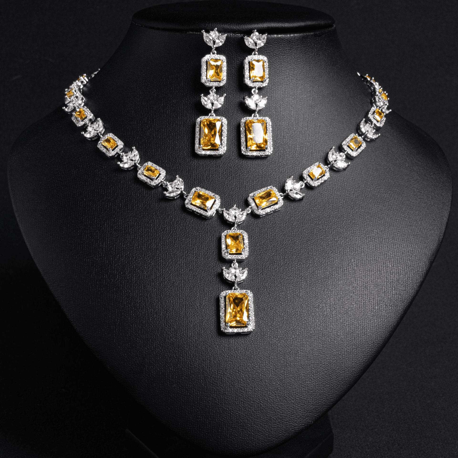 Y-Drop Necklace Champagne Crystal product image