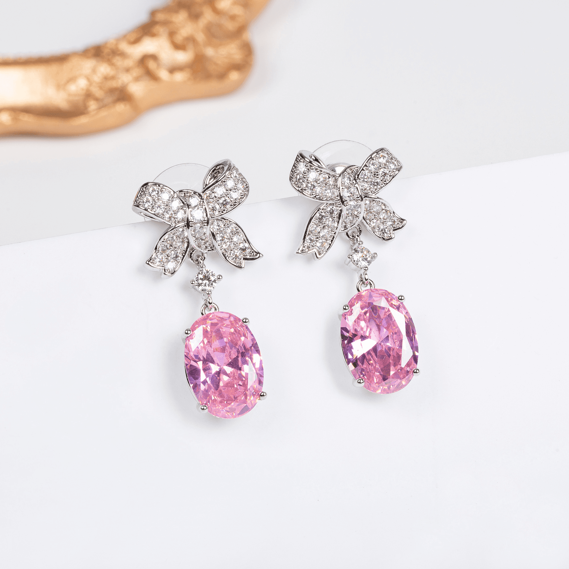 Drop Crystal Earrings Champagne Crystal product image