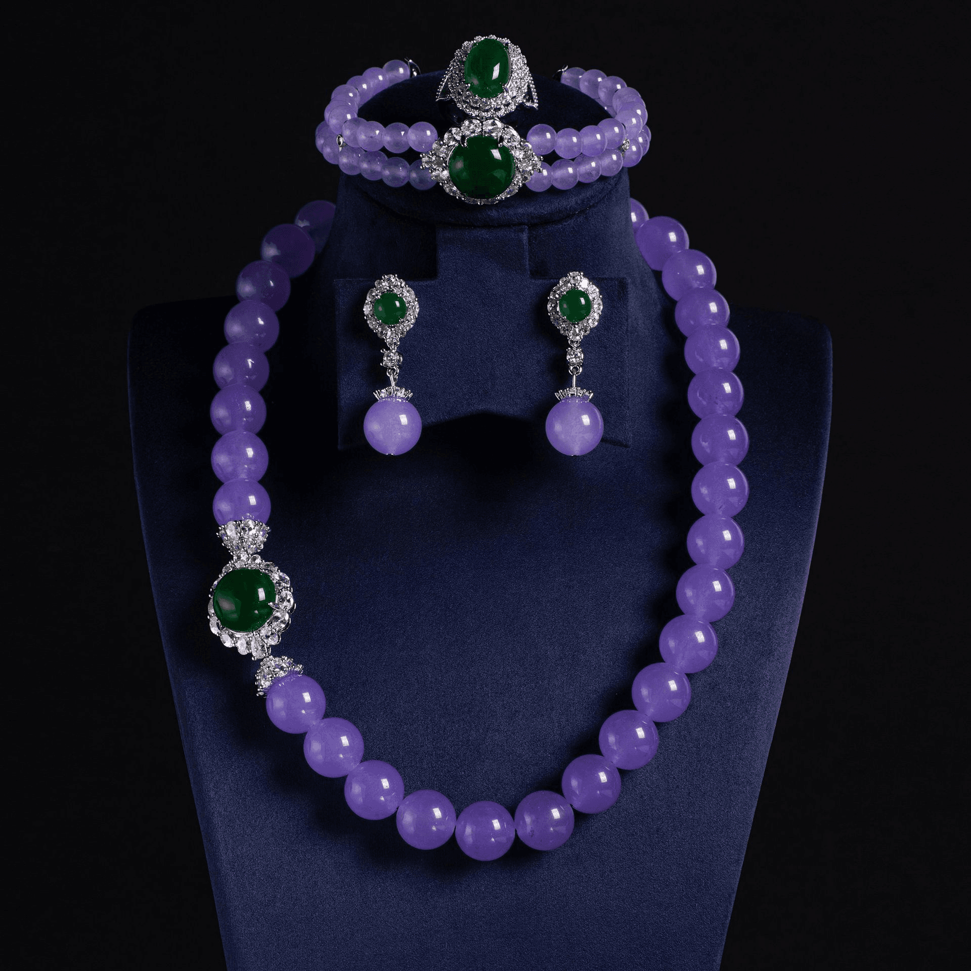 Y-Drop Necklace Amethyst Tone Crystal product image