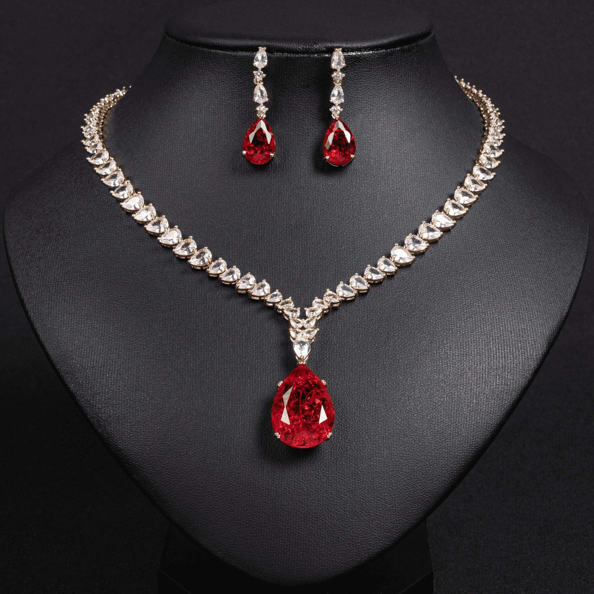 Garden Necklace Set Ruby Tone Crystal product image