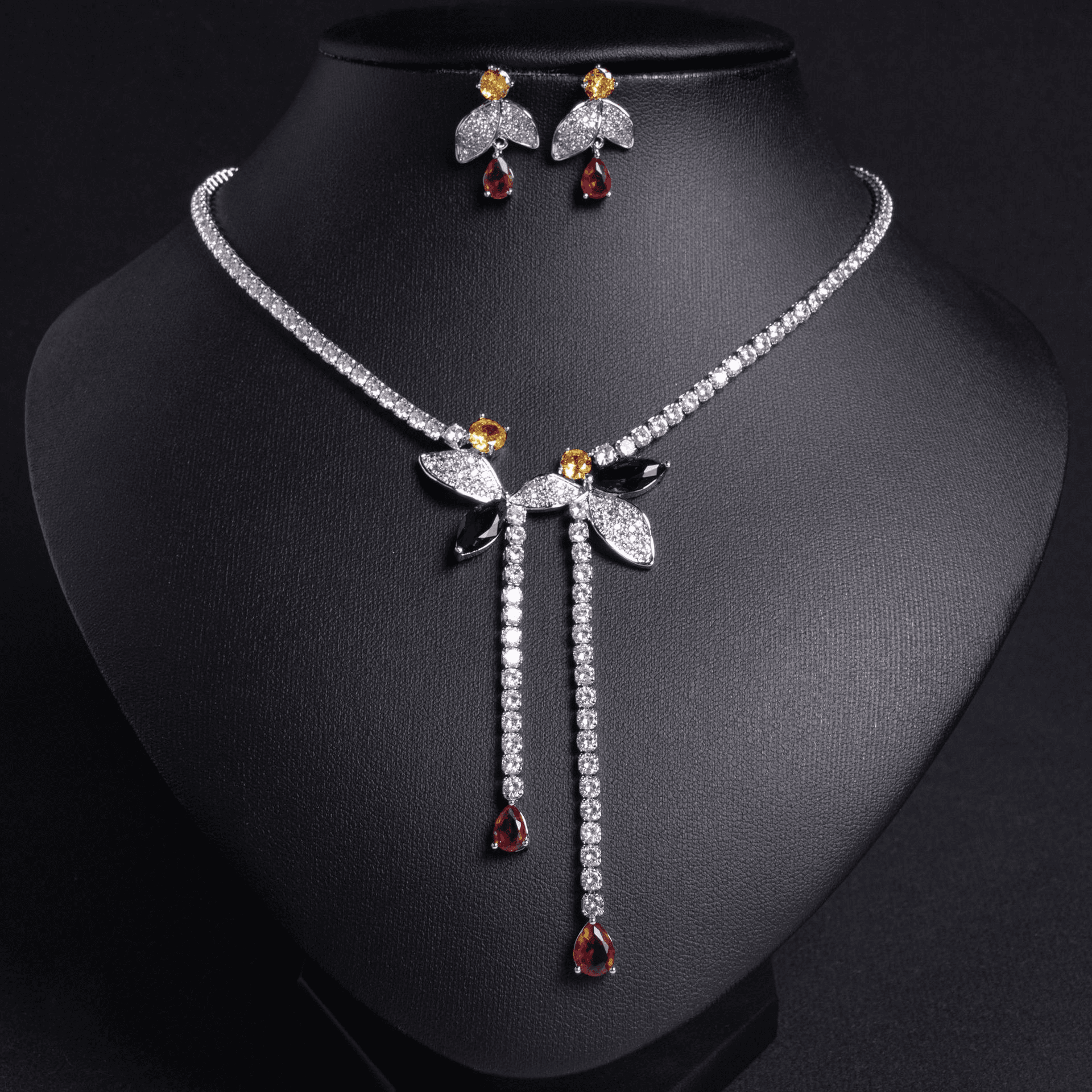 Pendant Necklace Ruby Tone Crystal product image