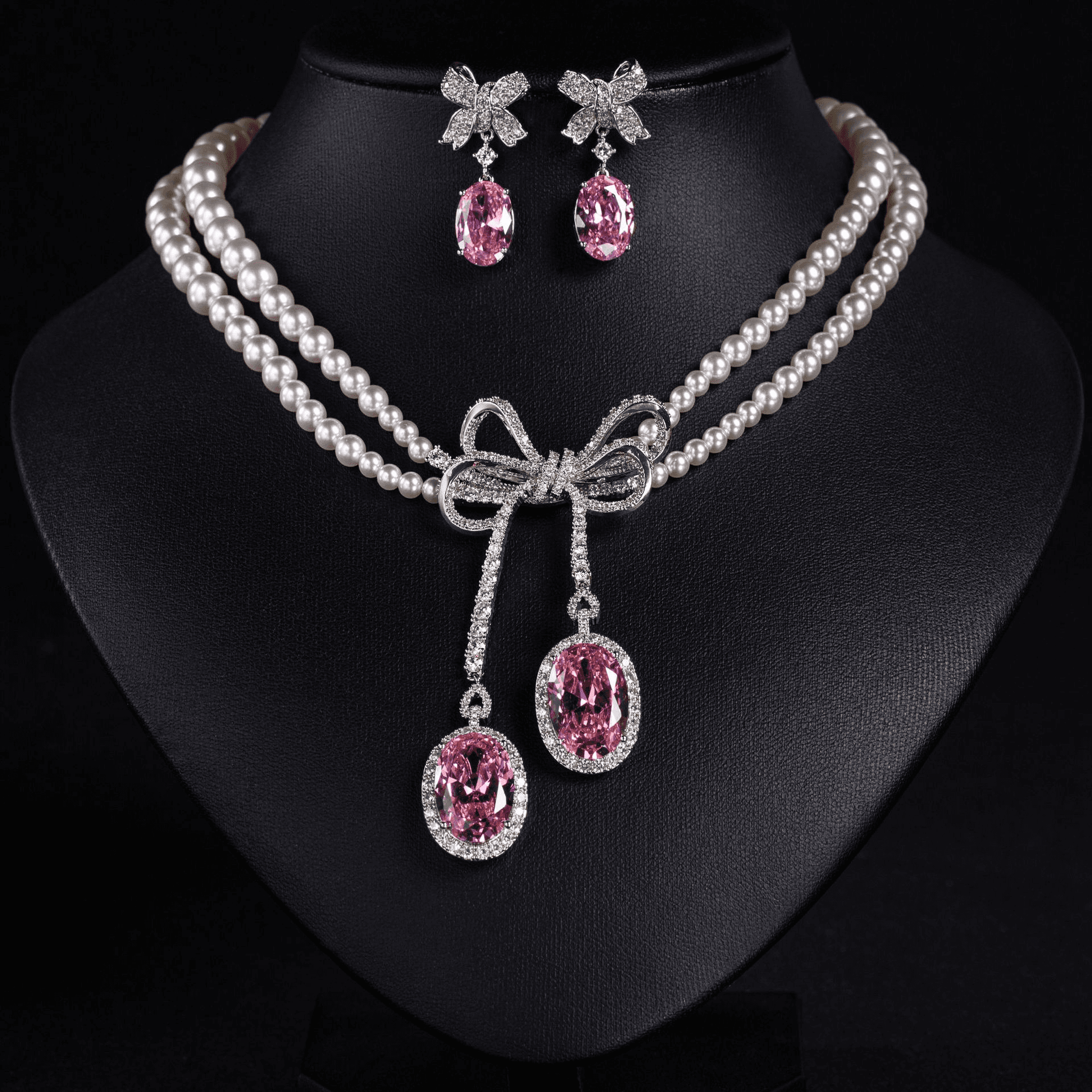 Pearl Collar Necklace Champagne Crystal product image