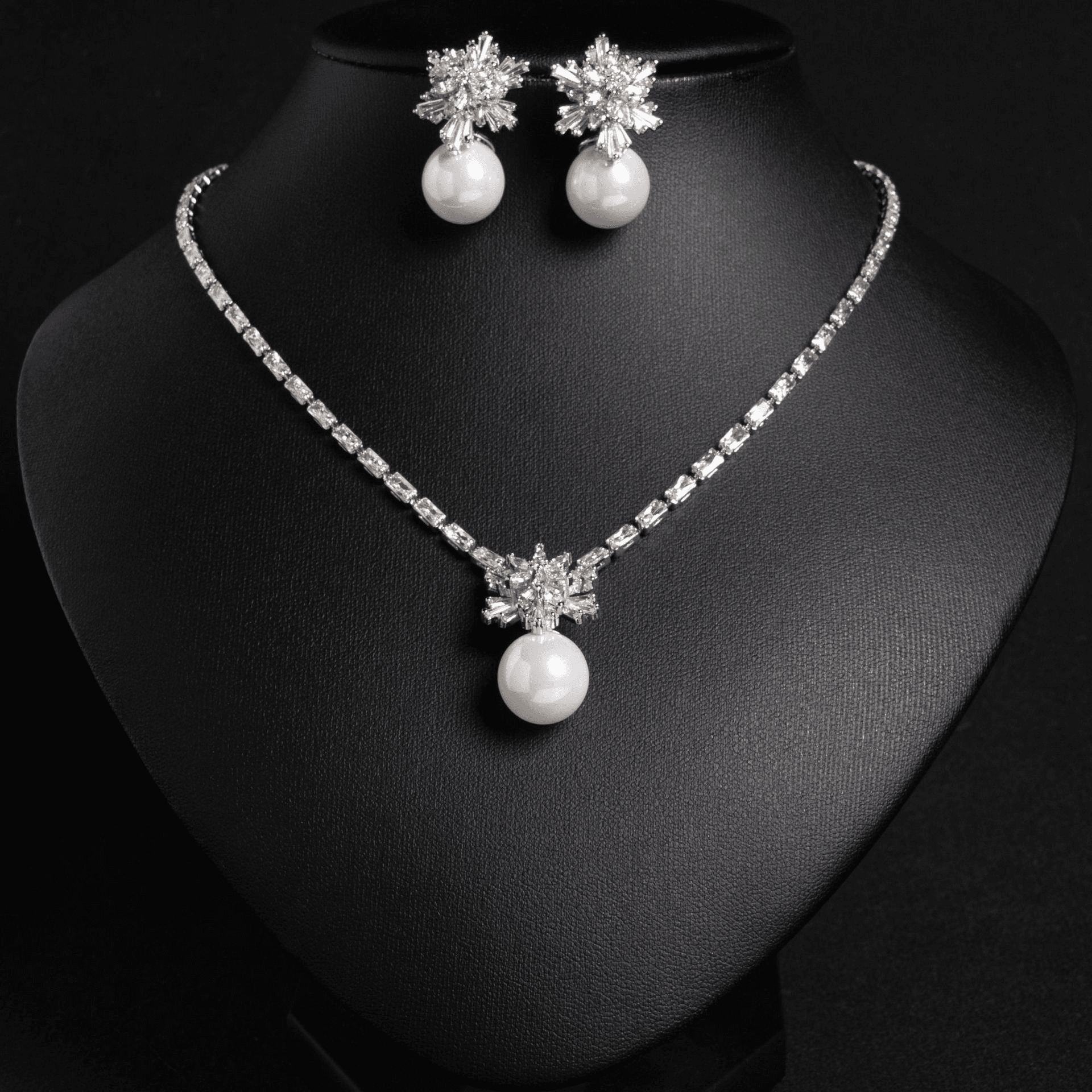 Moonlit Bridal Necklace Sapphire Tone Crystal product image