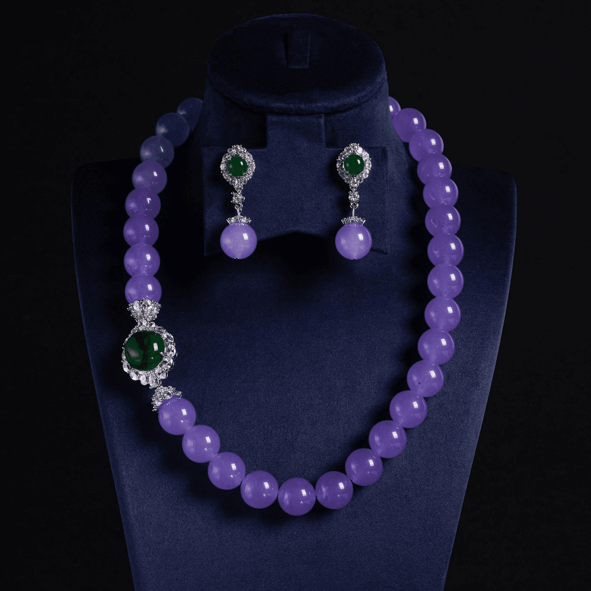 Garden Necklace Set Emerald Tone Crystal product image